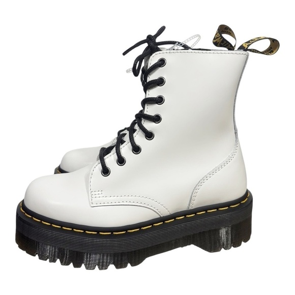 Dr. Martens Jadon Chunky Platform Lace up Side Zip Leather Combat Boots Size 7 - Picture 2 of 12